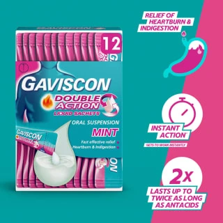 Gaviscon Double Action Liquid Sachets 12pk 5 Gaviscon Double Action Liquid Sachets 12pk - Image 5