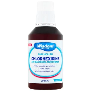 Wisdom Chlorhexidine Gum Health Mouthwash 300ml 1 Wisdom Chlorhexidine Gum Health Mouthwash 300ml