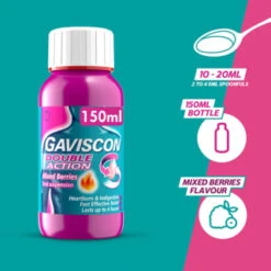 Gaviscon Double Action 150ml - Mixed Berries 10 Gaviscon Double Action 150ml - Mixed Berries -BM Skincare Store 379279 gaviscon 150ml double action mixed berries liquid 2