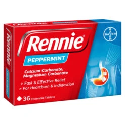 Rennie Peppermint Heartburn & Indigestion Relief Chewable Tablets 36pk
