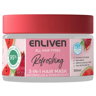 Enliven Softening 3-in-1 Hair Mask 350ml - Watermelon & Pomegranate 1 Enliven Softening 3-in-1 Hair Mask 350ml - Watermelon & Pomegranate