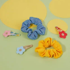 Ella Style Scrunchies 2pk - Blue & Gold 8 Ella Style Scrunchies 2pk - Blue & Gold -BM Skincare Store 385596 ella style hair accessories 2