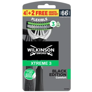 B&M Wilkinson Sword Xtreme 3 Black Edition 4pk 1 B&M Wilkinson Sword Xtreme 3 Black Edition 4pk